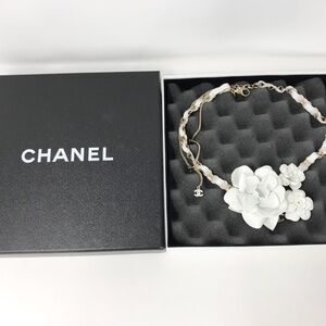 Chanel Vintage Triple Camellia Flower Necklace